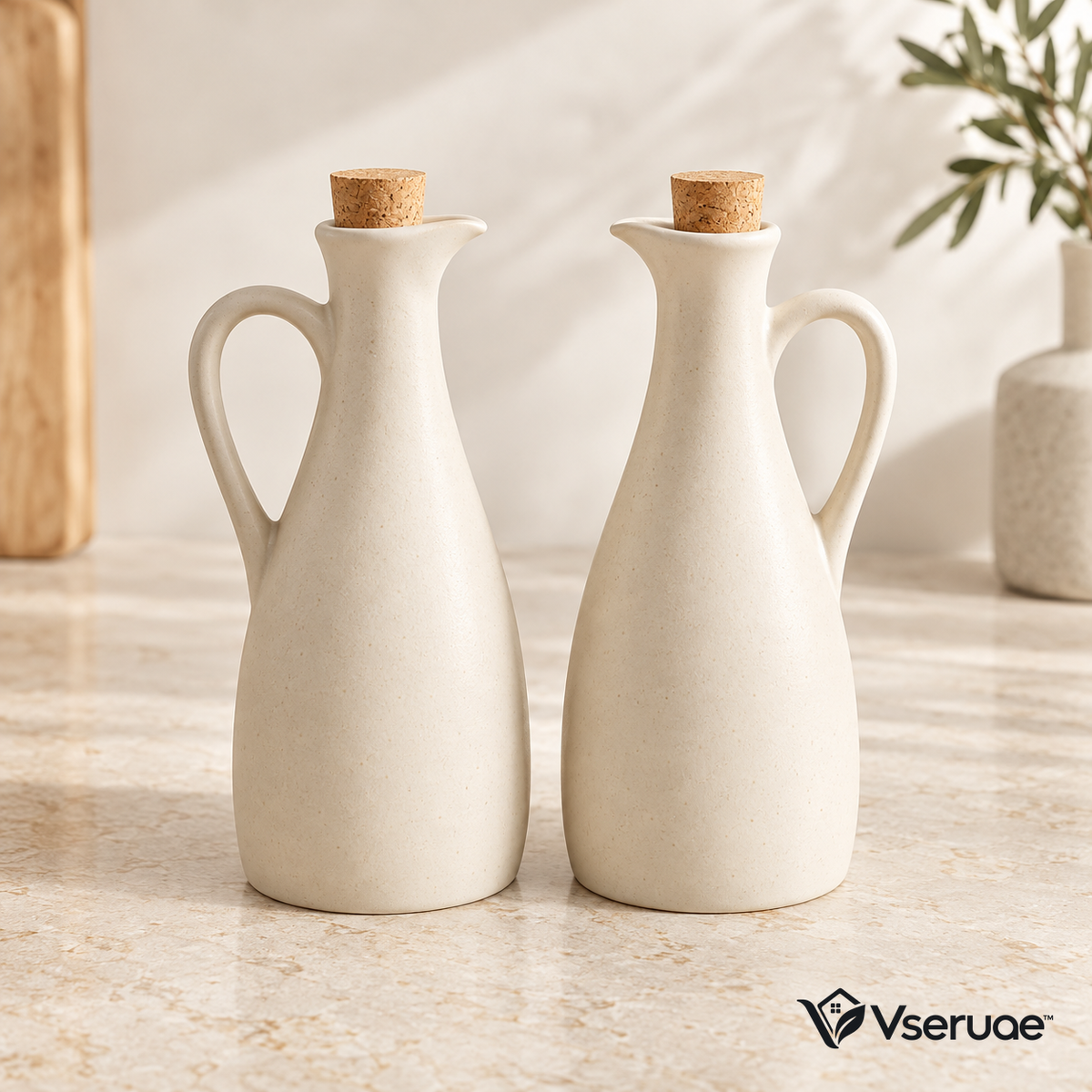 Vseruae™ Ceramic Oil & Vinegar Dispenser Duo — branded hero