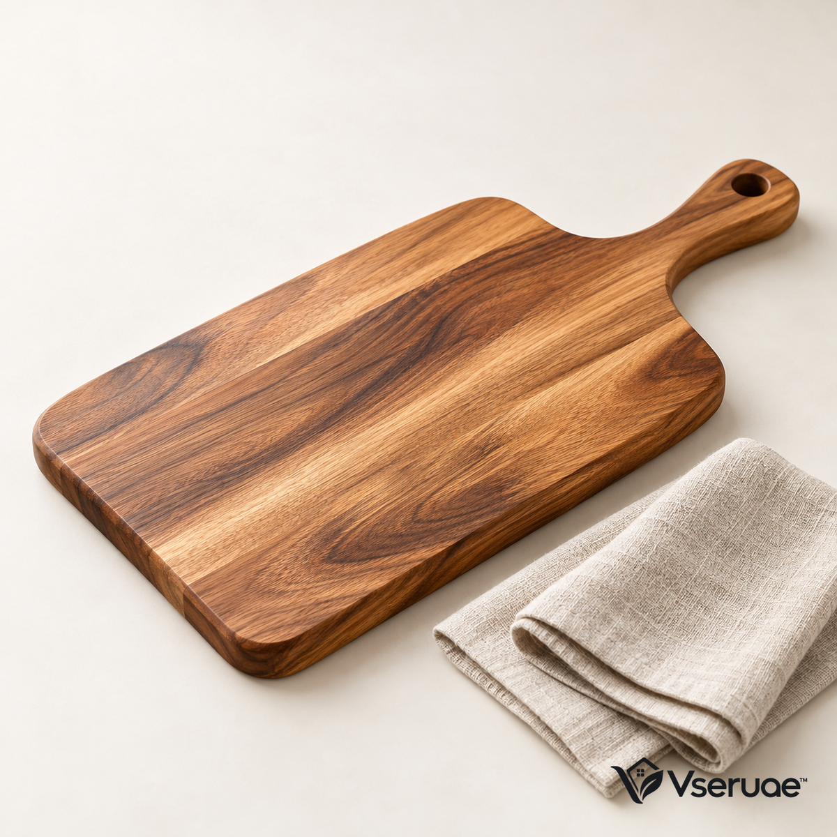 Vseruae™ Acacia Wood Serving Board — branded hero