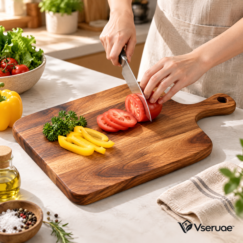 Vseruae™ Acacia Wood Serving Board — styled setting