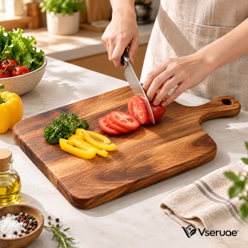 Vseruae™ Acacia Wood Serving Board — styled setting