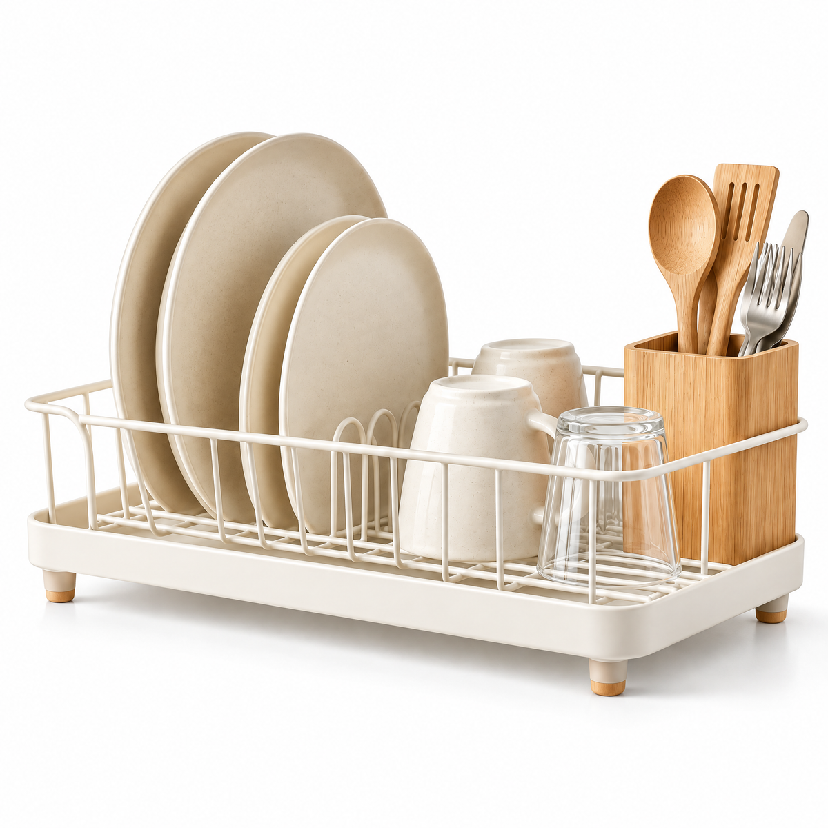 Vseruae™ Ivory Dish Drying Rack — feature details