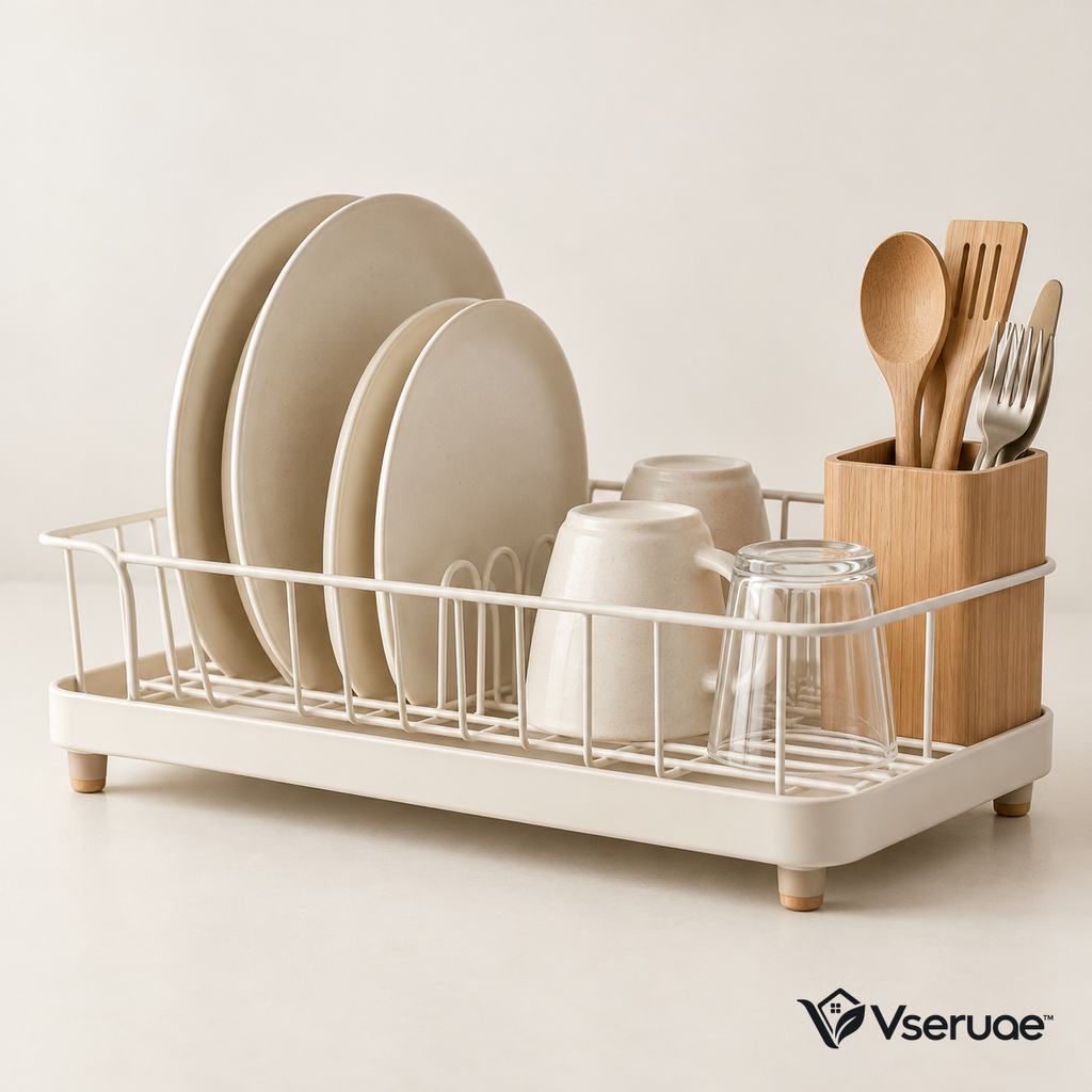 Vseruae™ Ivory Dish Drying Rack — branded hero