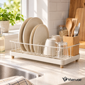 Vseruae™ Ivory Dish Drying Rack — styled setting