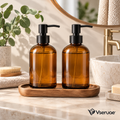 Vseruae™ Amber Glass Soap Dispenser Set — additional view