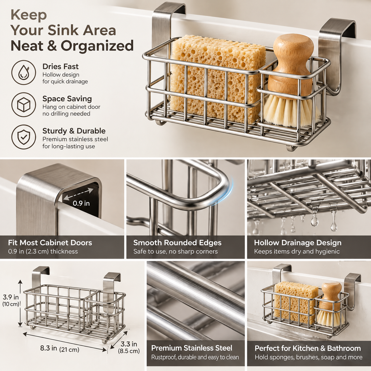 Vseruae™ Over-Sink Sponge Holder — additional view