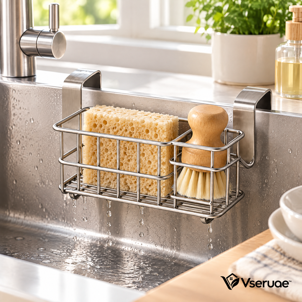 Vseruae™ Over-Sink Sponge Holder — styled setting