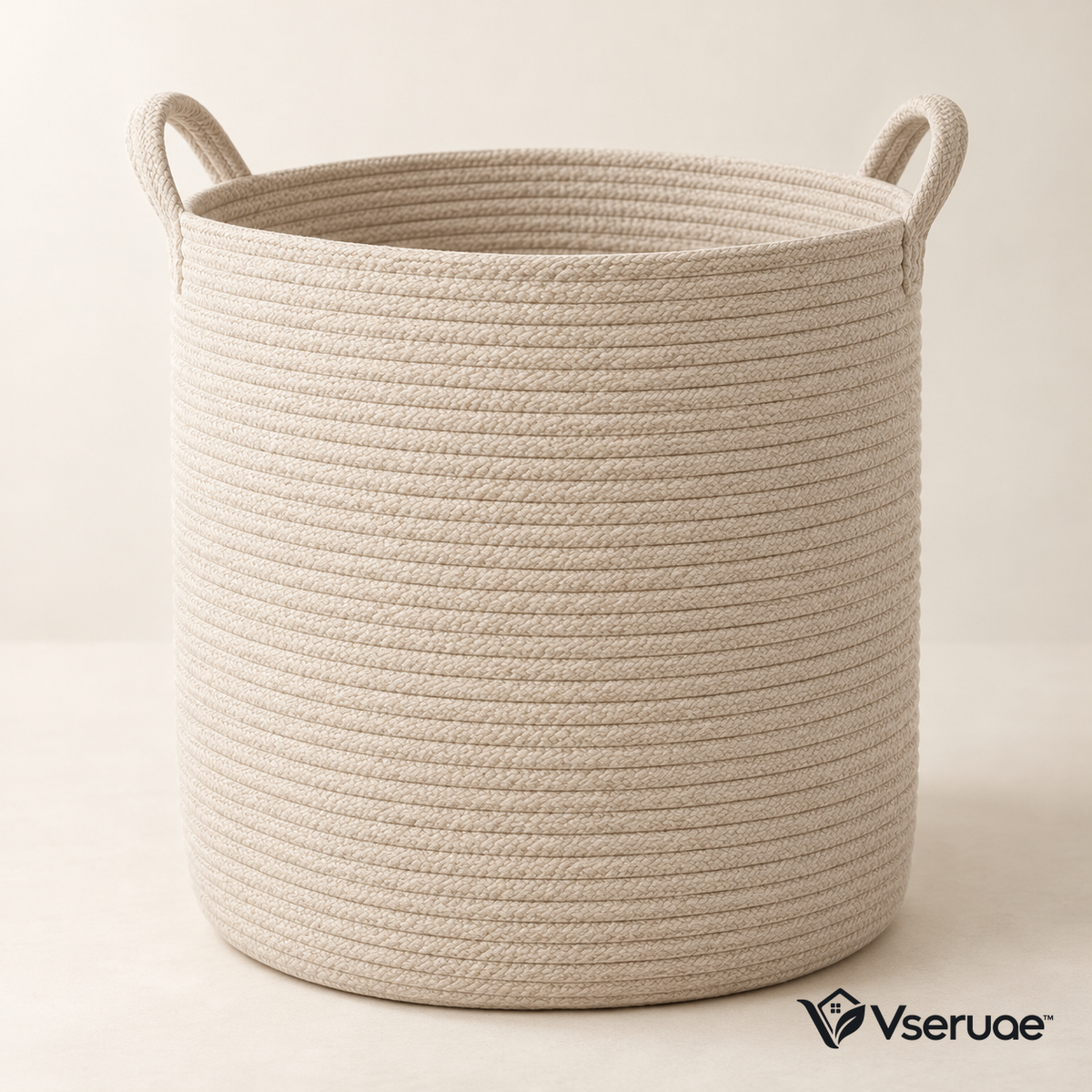 Vseruae™ Cotton Rope Laundry Hamper — branded hero